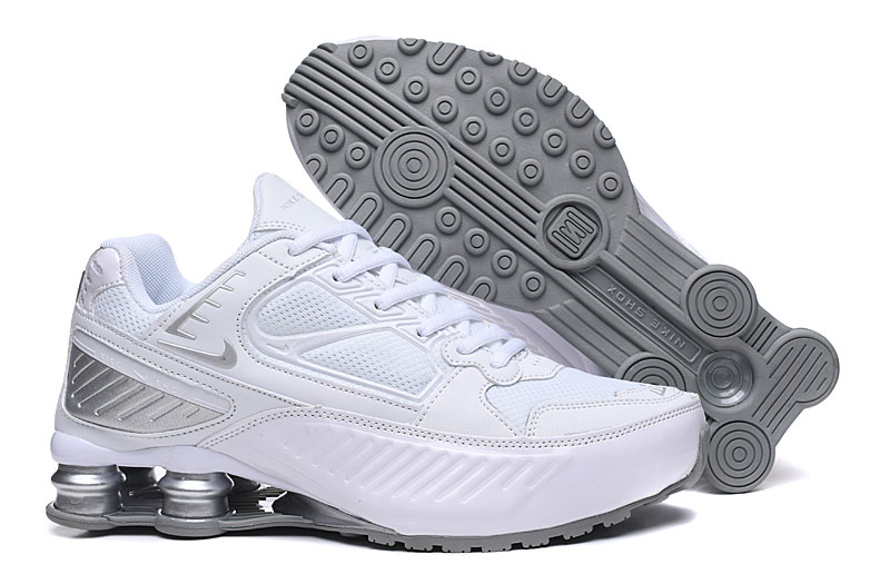 New 2020 Nike Shox R4 White Silver Shoes - Click Image to Close